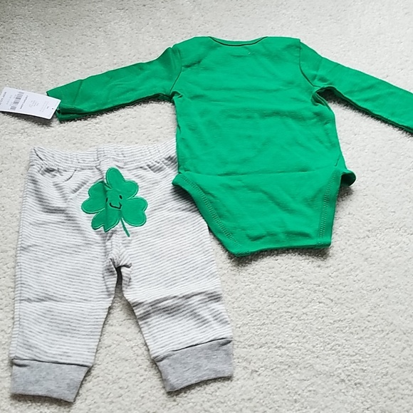 3 For $30. St. Patricks day 2 piece set. Pants and long sleeve bodysuit - Picture 3 of 6